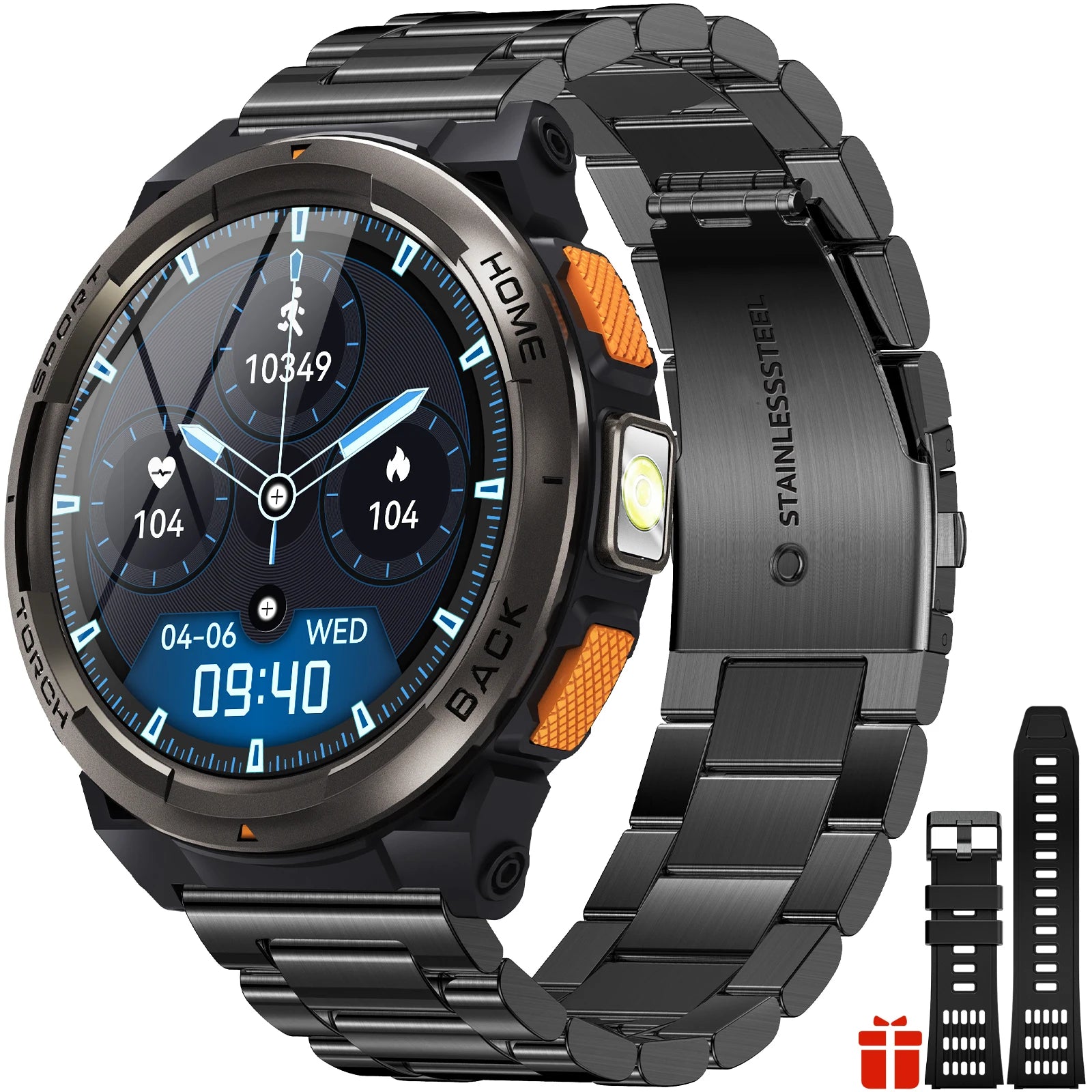 EIGIIS 1.45 Inch Smart Watch KE5 3ATM Waterproof Original Design Sports Watch With Compass And Altitude Barometer LED Flashlight KE5-DC United States S13b4bd96ad824d658edaed254e7ec351Q Red, White and Blue Products Store